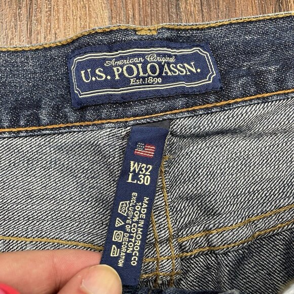 US Polo Assn. Jeans Men 32x30 Blue Straight Relaxed Loose Dark Wash Denim Pants - Picture 7 of 11